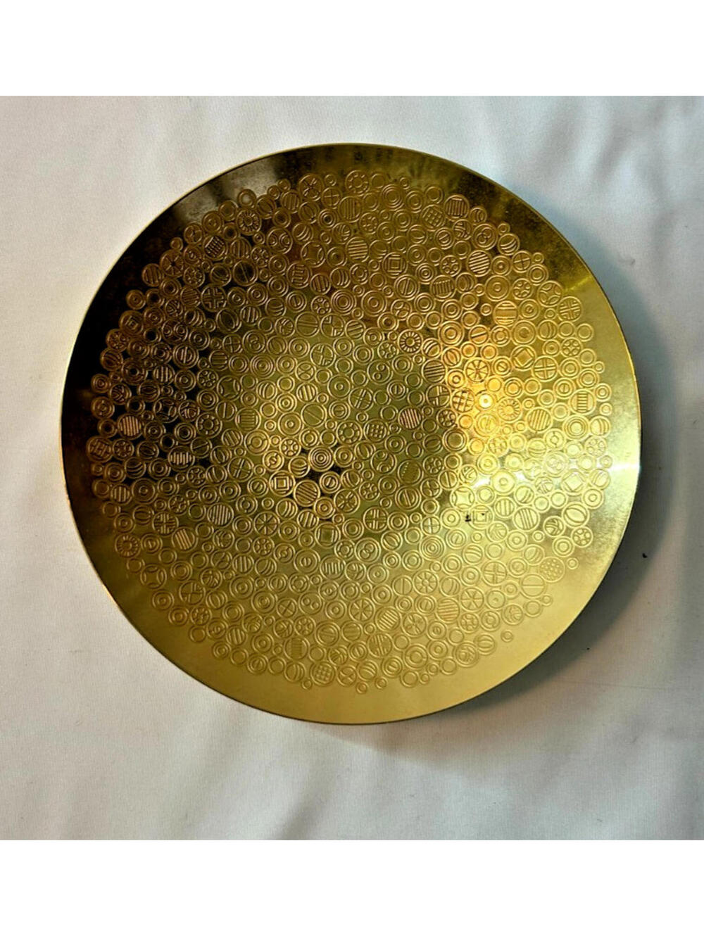 Vintage WMF Ikora 24K Gold Plated Bowl Mid Century Modern German Shallow Dish